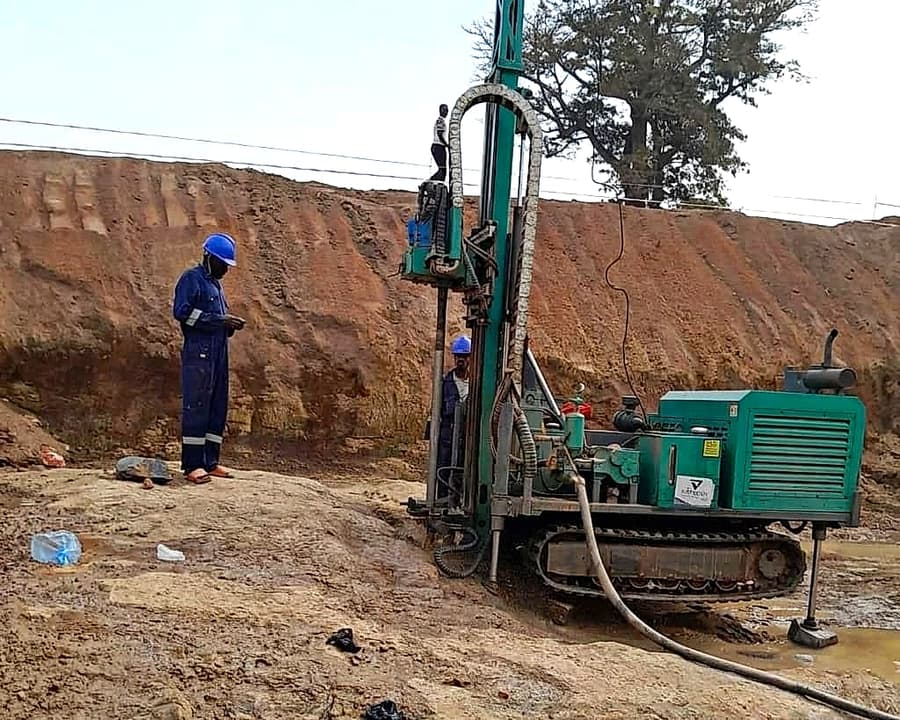 InDepth Engineering geotechnical drilling rig and site engineers conducting subsoil investigation in Buruku, Benue, Nigeria